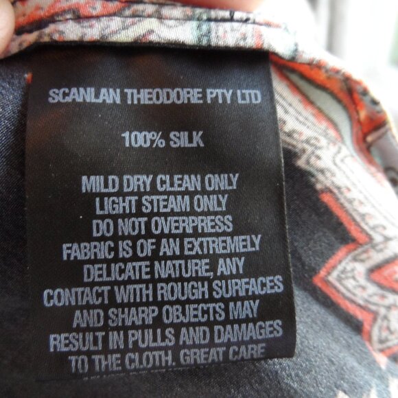 Scalan Theodore 100% Silk Blue Multi Jumpsuit w/Front Wrap Detail Size US 4 - Picture 16 of 16